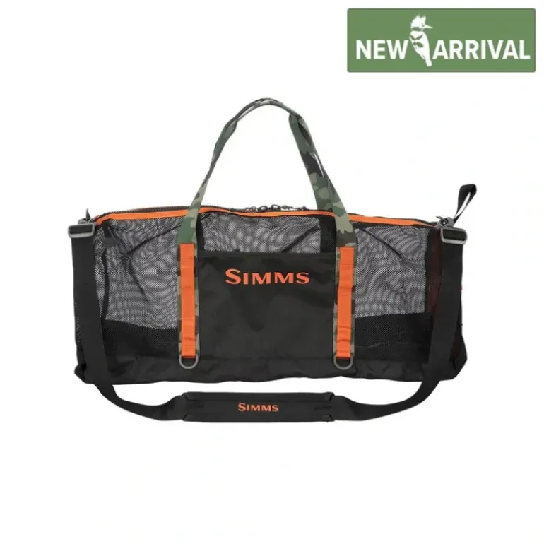 Simms Challenger Mesh Duffel 60L Black - Your Premium Fishing Gear Store Rods Lines Baits Accessories* Fishing Line