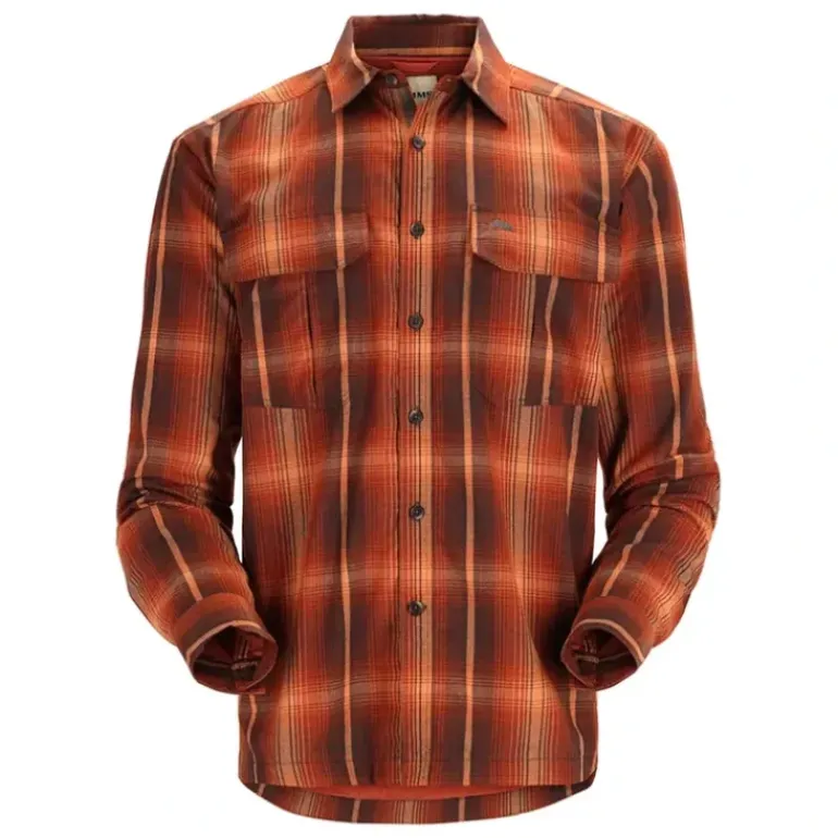 Simms Coldweather LS Shirt Hickory Clay Plaid Large - Your Premium Fishing Gear Store Rods Lines Baits Accessories* Fishing Line