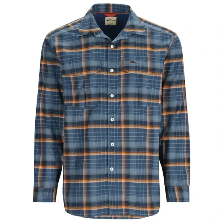 Simms Coldweather LS Shirt Neptune/Sun Glow Ombre Plaid 3X-Large - Your Premium Fishing Gear Store Rods Lines Baits Accessories* Fishing Line