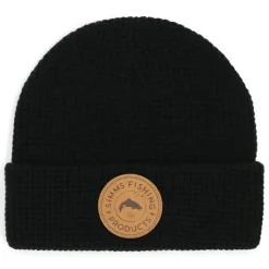 Simms Everyday Waffle Knit Beanie Black - Your Premium Fishing Gear Store Rods Lines Baits Accessories* Shop All