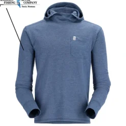 Simms Logo Henry's Fork Hoody Navy Heather - Your Premium Fishing Gear Store Rods Lines Baits Accessories* Shop All