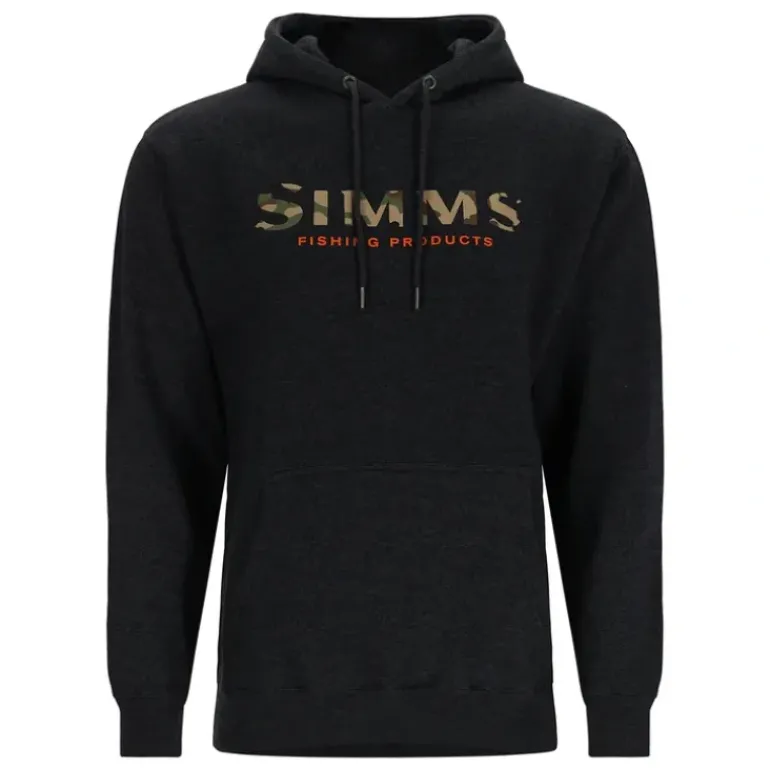 Simms Logo Hoody Charcoal Heather - Your Premium Fishing Gear Store Rods Lines Baits Accessories* Shop All