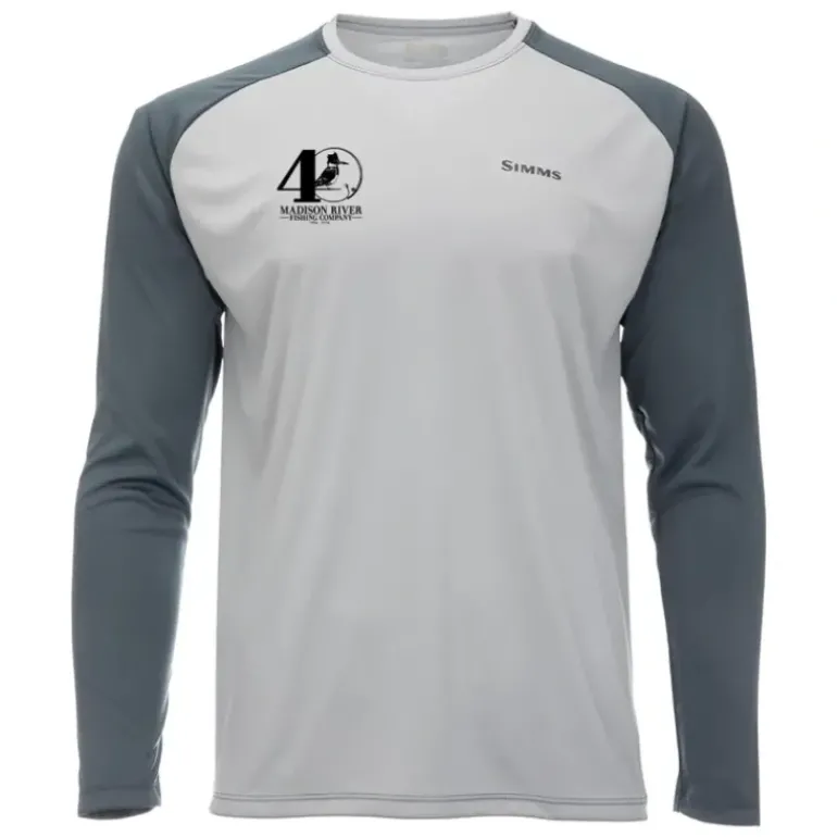 Simms Logo Tech Tee Sterling/Storm - Your Premium Fishing Gear Store Rods Lines Baits Accessories* Bait