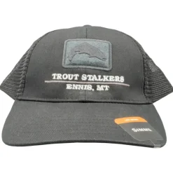 Simms MTS Logo CBP Trout Icon Trucker Black - Your Premium Fishing Gear Store Rods Lines Baits Accessories* Shop All