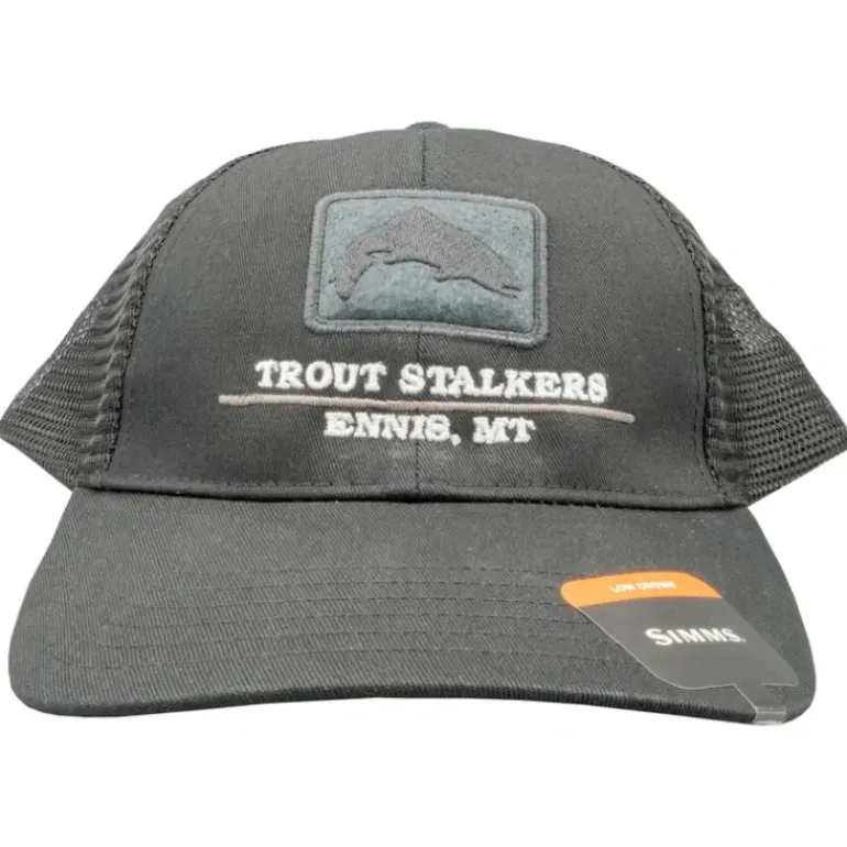 Simms MTS Logo CBP Trout Icon Trucker Black - Your Premium Fishing Gear Store Rods Lines Baits Accessories* Shop All