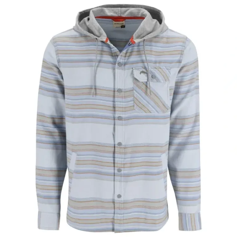 Simms Santee Flannel Hoody White/Pale Pine Blanket Stripe - Your Premium Fishing Gear Store Rods Lines Baits Accessories* Shop All