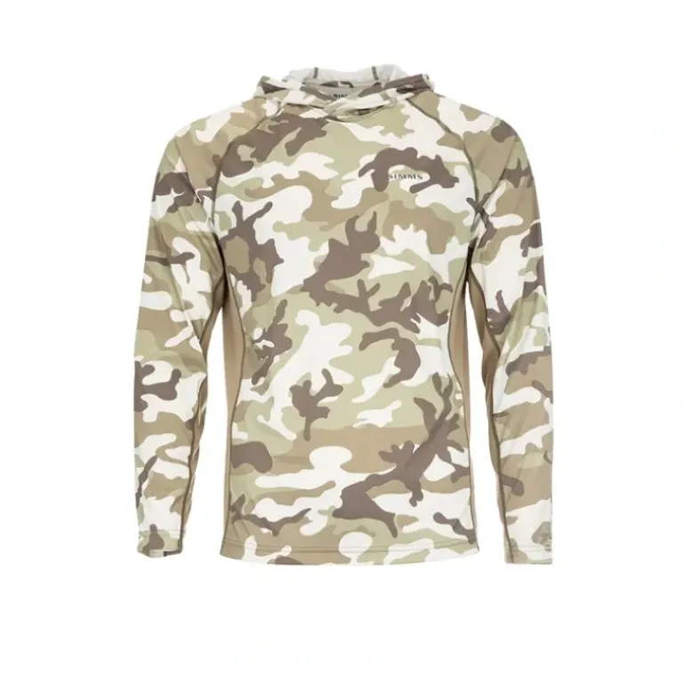 Simms SolarFlex Hoody Print - Woodland Camo Sandbar - Your Premium Fishing Gear Store Rods Lines Baits Accessories* Shop All