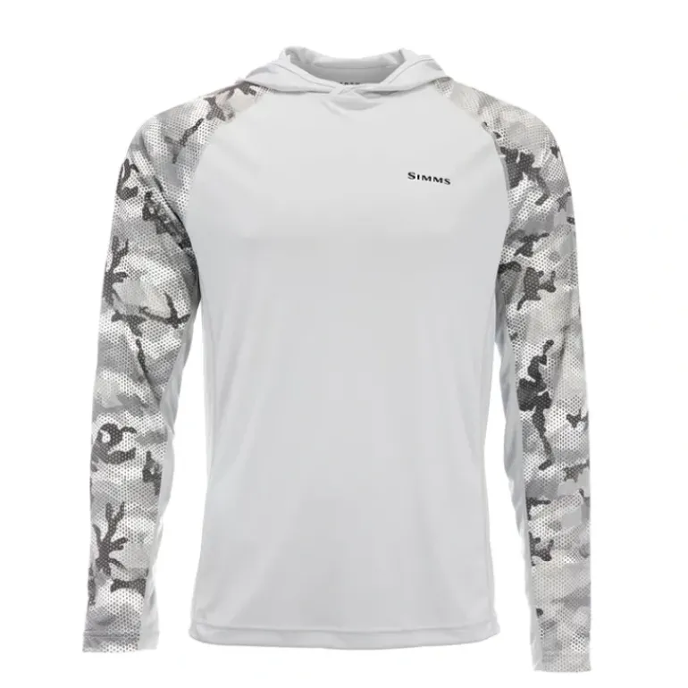 Simms Solarflex Hoody Print - Hex Flo Camo Steel - Your Premium Fishing Gear Store Rods Lines Baits Accessories* Shop All