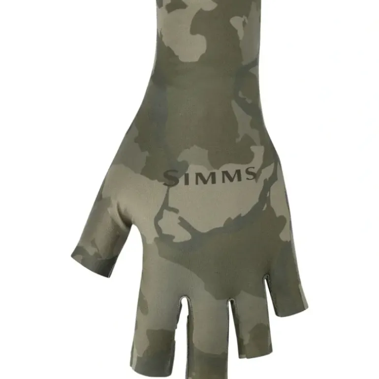 Simms SolarFlex SunGlove Regiment Camo Olive Drab - Your Premium Fishing Gear Store Rods Lines Baits Accessories* Shop All