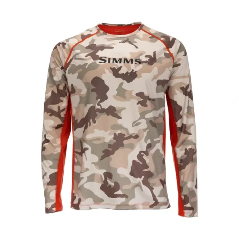 Simms SolarVent Crew - Woodland Camo Sandbar - Your Premium Fishing Gear Store Rods Lines Baits Accessories* Shop All