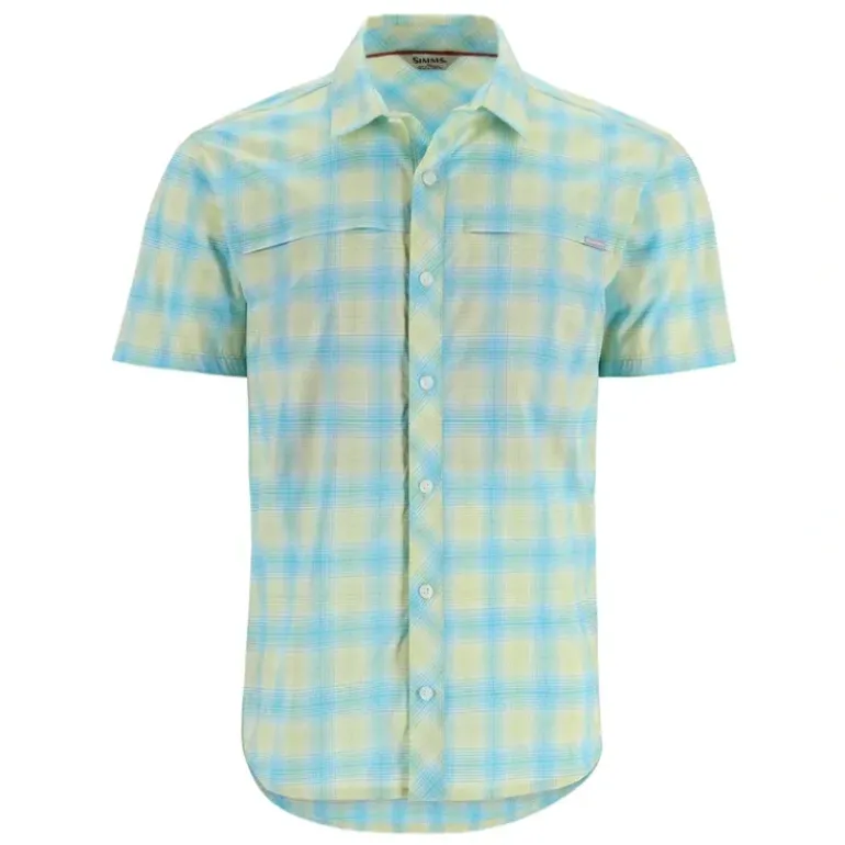 Simms Stone Cold SS Shirt Lichen/Sea Pool Ombre Plaid - Your Premium Fishing Gear Store Rods Lines Baits Accessories* Shop All