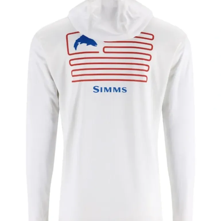 Simms Tech Hoody Artist Series White / Trout Flag Sale - Your Premium Fishing Gear Store Rods Lines Baits Accessories* Shop All