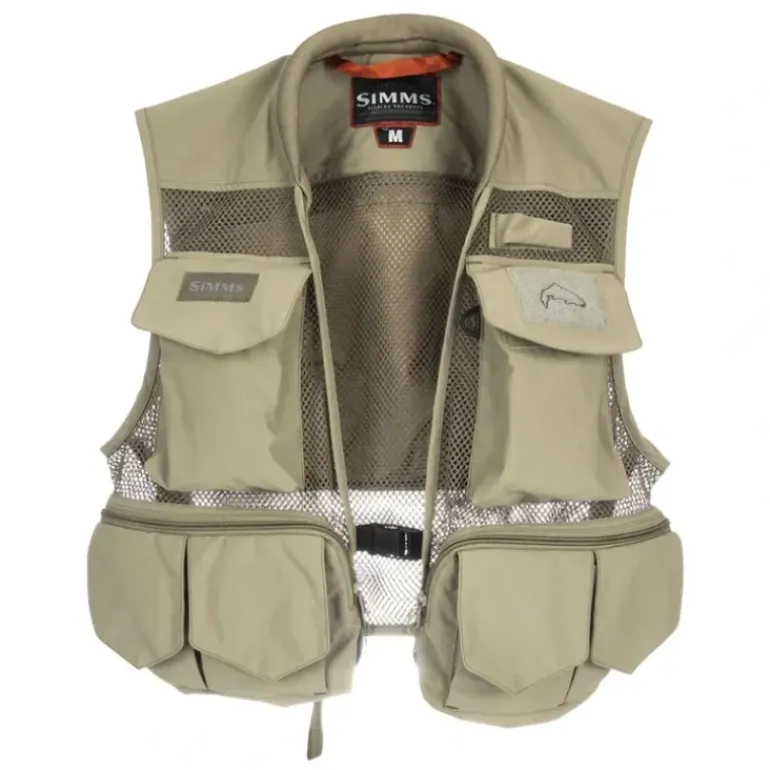 Simms Tributary Fishing Vest Tan - Your Premium Fishing Gear Store Rods Lines Baits Accessories* Shop All