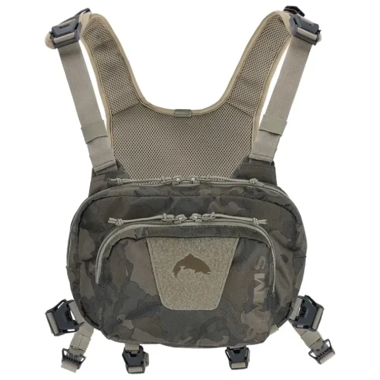Simms Tributary Hybrid Chest Pack Regiment Camo Olive Drab - Your Premium Fishing Gear Store Rods Lines Baits Accessories* Fishing Line