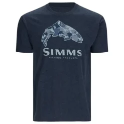Simms Trout Regiment Camo Fill T-Shirt Navy Heather - Your Premium Fishing Gear Store Rods Lines Baits Accessories* Shop All