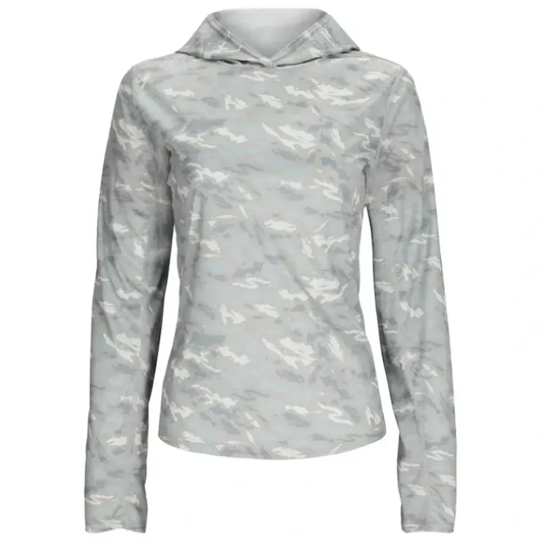 Simms Women's Simms Challenger Solar Hoody Ghost Camo Sterling - Your Premium Fishing Gear Store Rods Lines Baits Accessories* Shop All