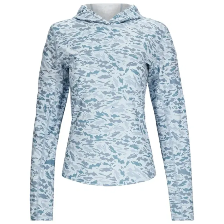 Simms Women's Simms Challenger Solar Hoody Ghost Camo Neptune - Your Premium Fishing Gear Store Rods Lines Baits Accessories* Shop All