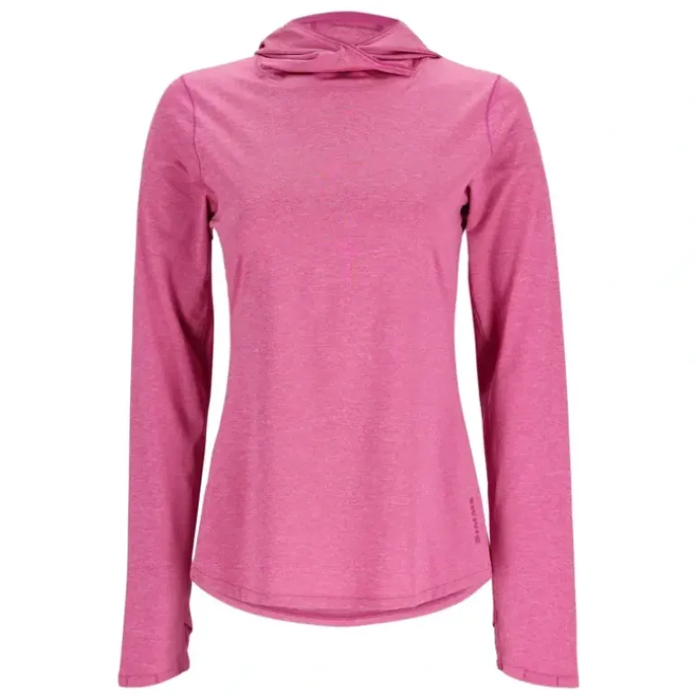Simms Womens SolarFlex Hoody Fuchsia Heather - Your Premium Fishing Gear Store Rods Lines Baits Accessories* Shop All