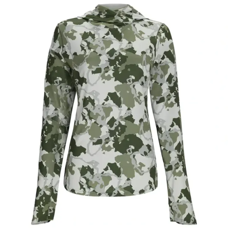 Simms Women's SolarFlex Hoody Regiment Camo Clover - Your Premium Fishing Gear Store Rods Lines Baits Accessories* Shop All