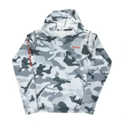 Simms Youth Solar Tech Hoody - Woodland Camo Steel - Your Premium Fishing Gear Store Rods Lines Baits Accessories* Shop All