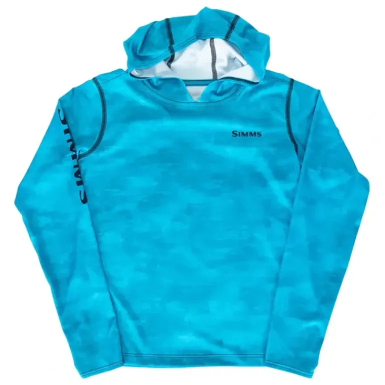 Simms Youth Solar Tech Hoody - Daze Camo Pool - Your Premium Fishing Gear Store Rods Lines Baits Accessories* Shop All