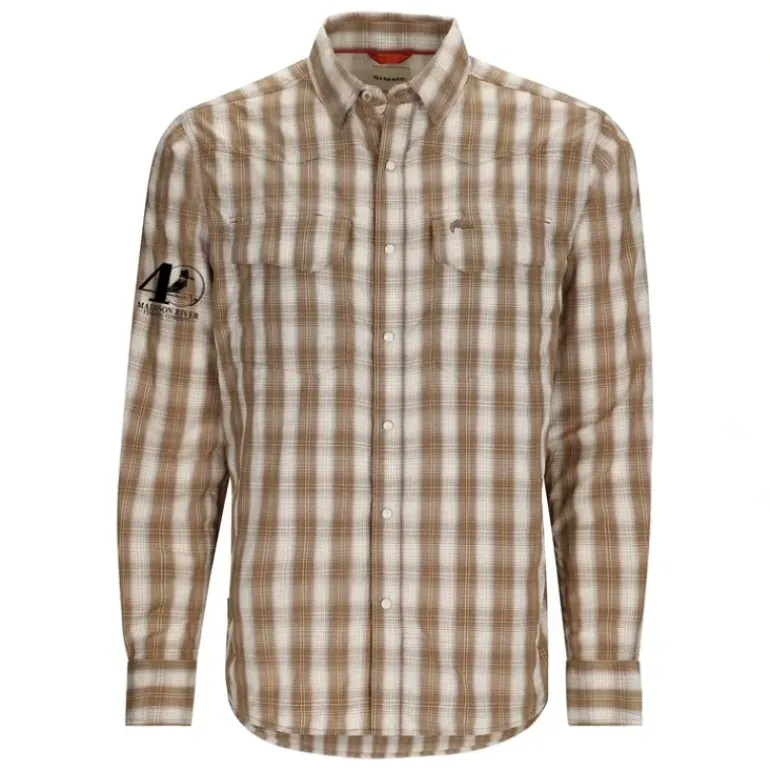 Simms 40th Logo Big Sky LS Shirt Driftwood Plaid - Your Premium Fishing Gear Store Rods Lines Baits Accessories* Fishing Line