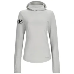 Simms 40th Logo Womens SolarFlex Cooling Hoody Sterling - Your Premium Fishing Gear Store Rods Lines Baits Accessories* Shop All