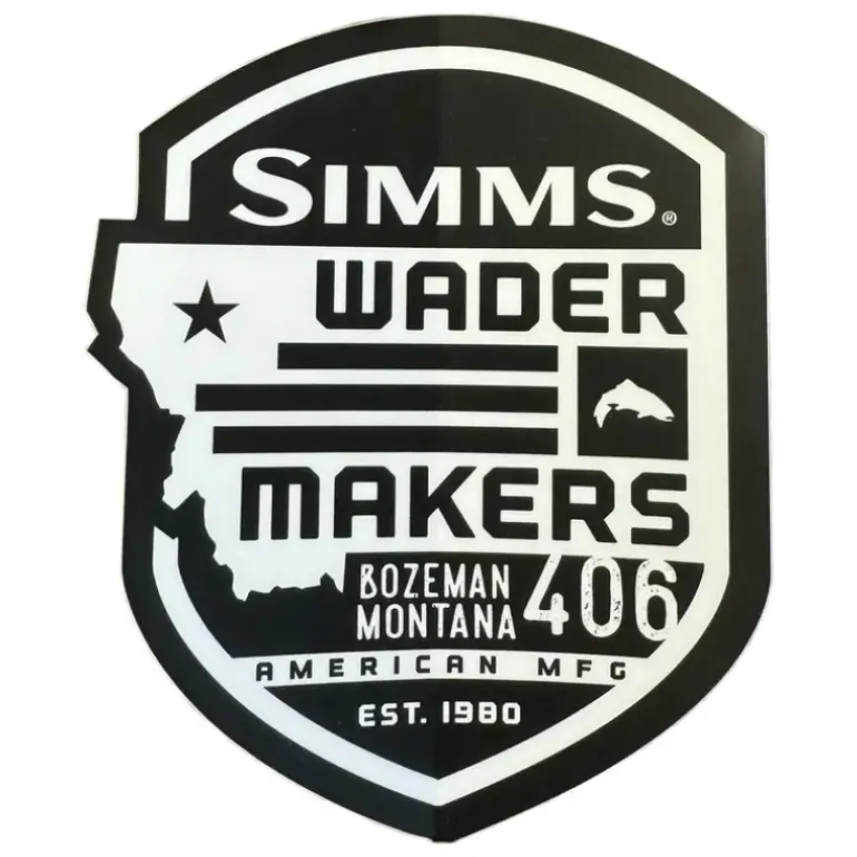 Simms Wader Maker Sticker - Your Premium Fishing Gear Store Rods Lines Baits Accessories* Shop All