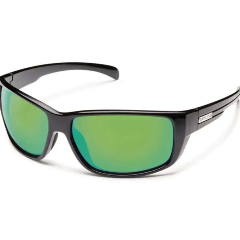 Suncloud Milestone Sunglasses Black Polarized Green Mirror - Your Premium Fishing Gear Store Rods Lines Baits Accessories* Shop All