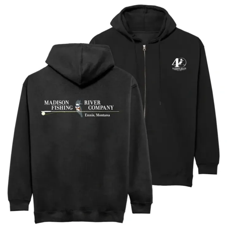 40th Logo Benchmark Full Zip Hoody Black 40th Chest Logo, Logo Back - Your Premium Fishing Gear Store Rods Lines Baits Accessories^ Outlet