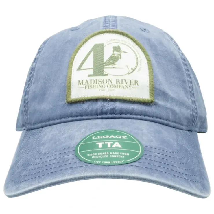40th Logo Hat Slate Blue w/Printed Front Patch - Your Premium Fishing Gear Store Rods Lines Baits Accessories^ Cheap