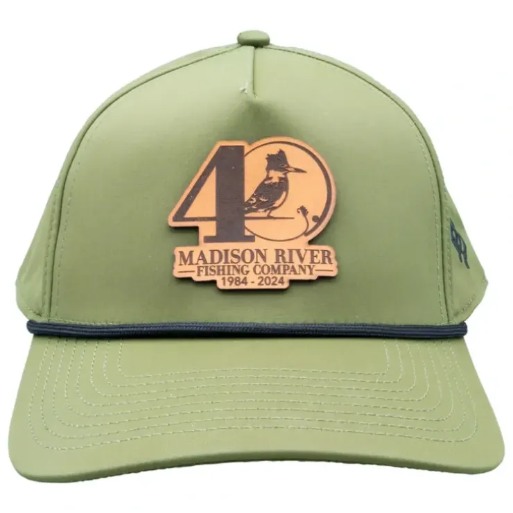 40th Logo 5 Panel Performance Hat Loden w/Black Rope - Your Premium Fishing Gear Store Rods Lines Baits Accessories^ Fashion