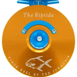 Tibor Riptide Reel Custom Sunset Orange with Aqua with Permit Engraving - Your Premium Fishing Gear Store Rods Lines Baits Accessories^ Best