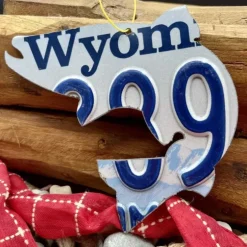 Wyoming Blue/White Trout License Plate Christmas Ornament - Your Premium Fishing Gear Store Rods Lines Baits Accessories^ Best