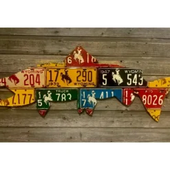 50" Wyoming Brown Trout License Plate Art - Your Premium Fishing Gear Store Rods Lines Baits Accessories^ Online